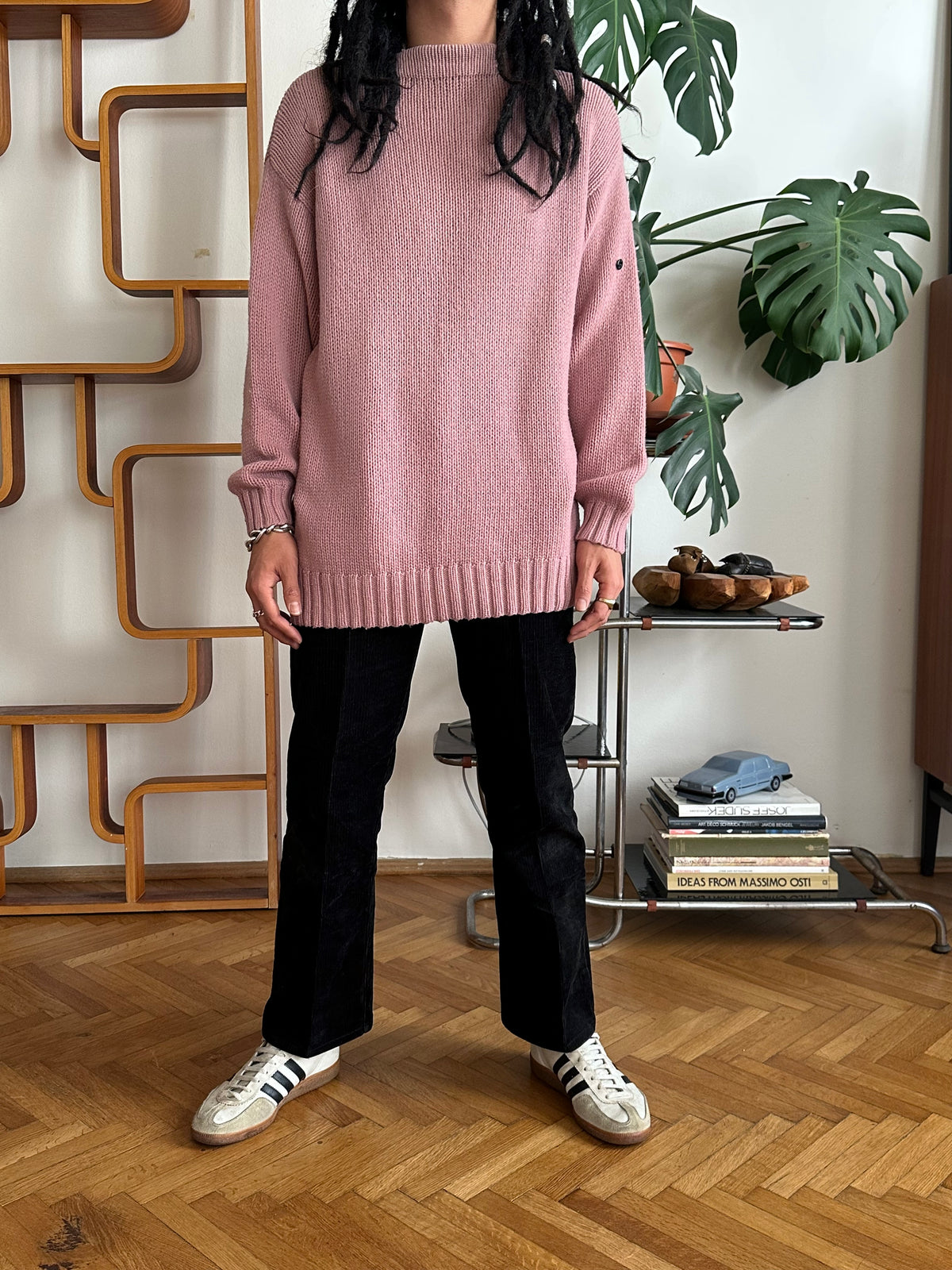 1990s 90年代 Stone Island ストーンアイランド Massimo Osti Wool Jumper ウール ニット セーター Pink ピンク マッシモオスティ Toto Praha Vintage clothing shop Antique shop 古着屋 プラハ Showroom appointment Prague ユーロ古着 ヨーロッパ古着 古着卸 ヴィンテージ