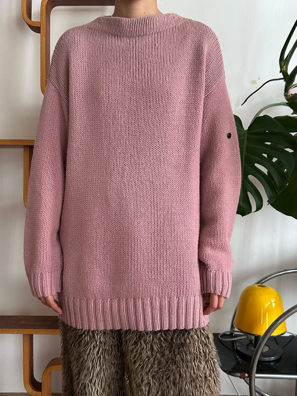 1990s 90年代 Stone Island ストーンアイランド Massimo Osti Wool Jumper ウール ニット セーター Pink ピンク マッシモオスティ Toto Praha Vintage clothing shop Antique shop 古着屋 プラハ Showroom appointment Prague ユーロ古着 ヨーロッパ古着 古着卸 ヴィンテージ