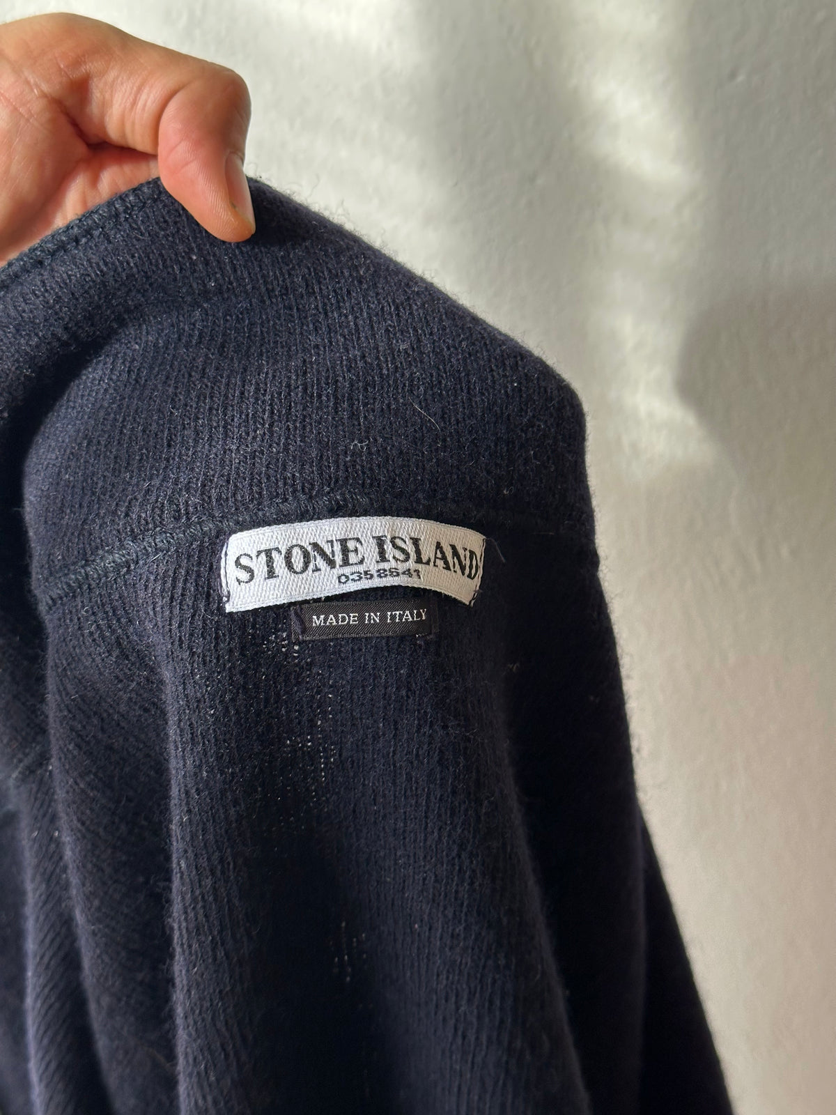 Stone Island ストーンアイランド Massimo Osti Wool Jumper ウール ニット セータ 紺色 Navy Toto Praha Vintage clothing shop Antique shop 古着屋 プラハ Showroom appointment Prague ユーロ古着 ヨーロッパ古着 古着卸 ヴィンテージ