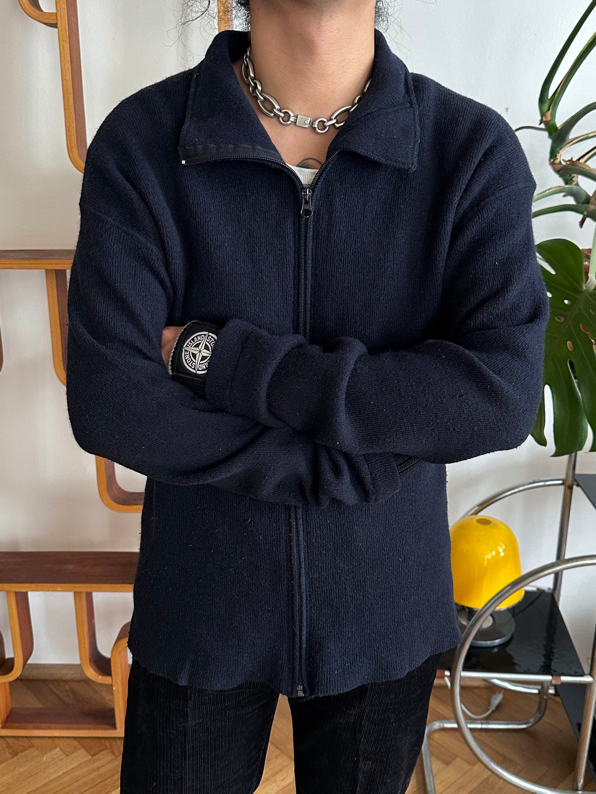 Stone Island ストーンアイランド Massimo Osti Wool Jumper ウール ニット セータ 紺色 Navy Toto Praha Vintage clothing shop Antique shop 古着屋 プラハ Showroom appointment Prague ユーロ古着 ヨーロッパ古着 古着卸 ヴィンテージ