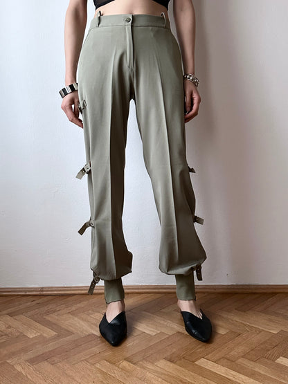 90s Italy side belt trouser