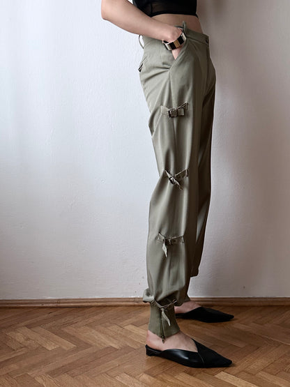 90s Italy side belt trouser