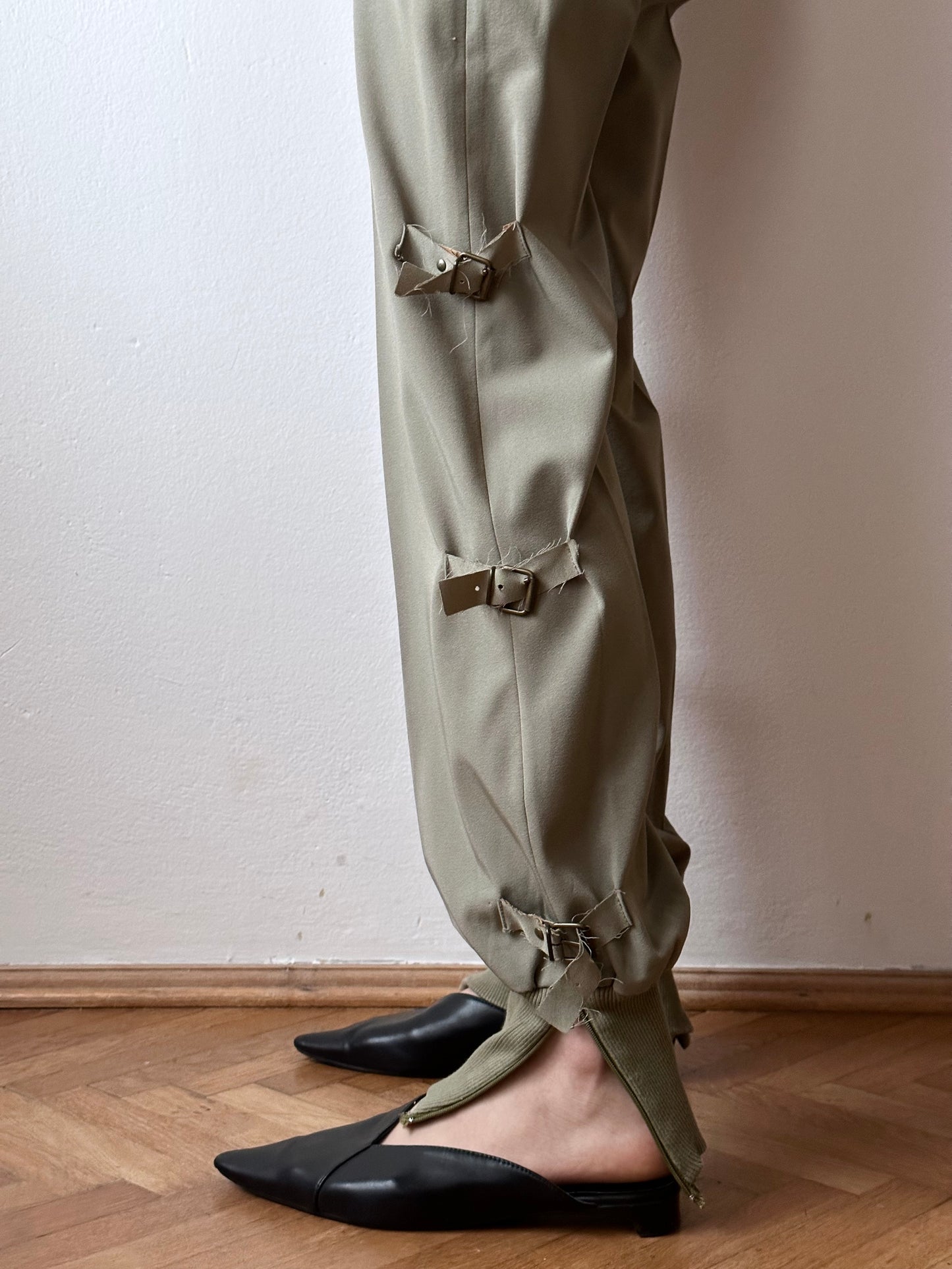 90s Italy side belt trouser