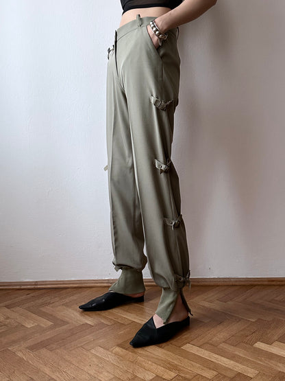 90s Italy side belt trouser