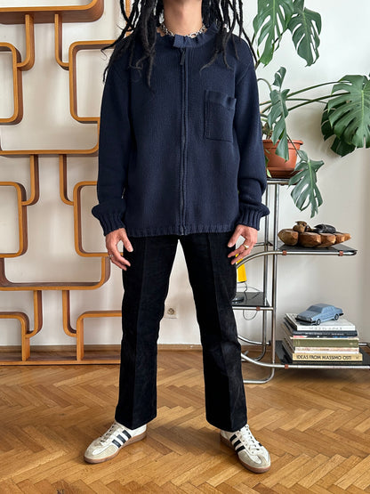 Stone Island ストーンアイランド Massimo Osti Cotton Jumper コットン ニット セーター Navy 紺色 マッシモオスティ Toto Praha Vintage clothing shop Antique shop 古着屋 プラハ Showroom appointment Prague ユーロ古着 ヨーロッパ古着 古着卸 ヴィンテージ