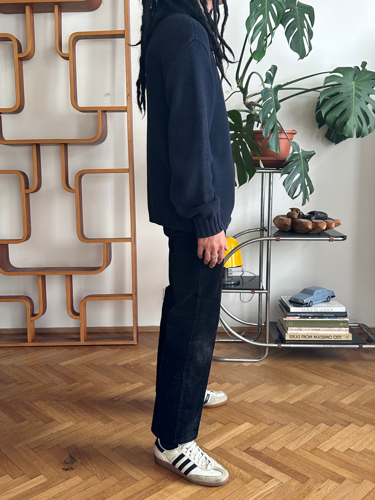 Stone Island ストーンアイランド Massimo Osti Cotton Jumper コットン ニット セーター Navy 紺色 マッシモオスティ Toto Praha Vintage clothing shop Antique shop 古着屋 プラハ Showroom appointment Prague ユーロ古着 ヨーロッパ古着 古着卸 ヴィンテージ