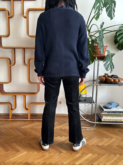 Stone Island ストーンアイランド Massimo Osti Cotton Jumper コットン ニット セーター Navy 紺色 マッシモオスティ Toto Praha Vintage clothing shop Antique shop 古着屋 プラハ Showroom appointment Prague ユーロ古着 ヨーロッパ古着 古着卸 ヴィンテージ
