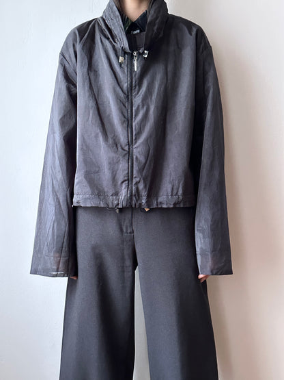 nylon sheer jacket with draw strings
