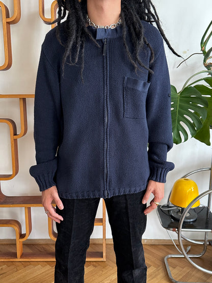 Stone Island ストーンアイランド Massimo Osti Cotton Jumper コットン ニット セーター Navy 紺色 マッシモオスティ Toto Praha Vintage clothing shop Antique shop 古着屋 プラハ Showroom appointment Prague ユーロ古着 ヨーロッパ古着 古着卸 ヴィンテージ