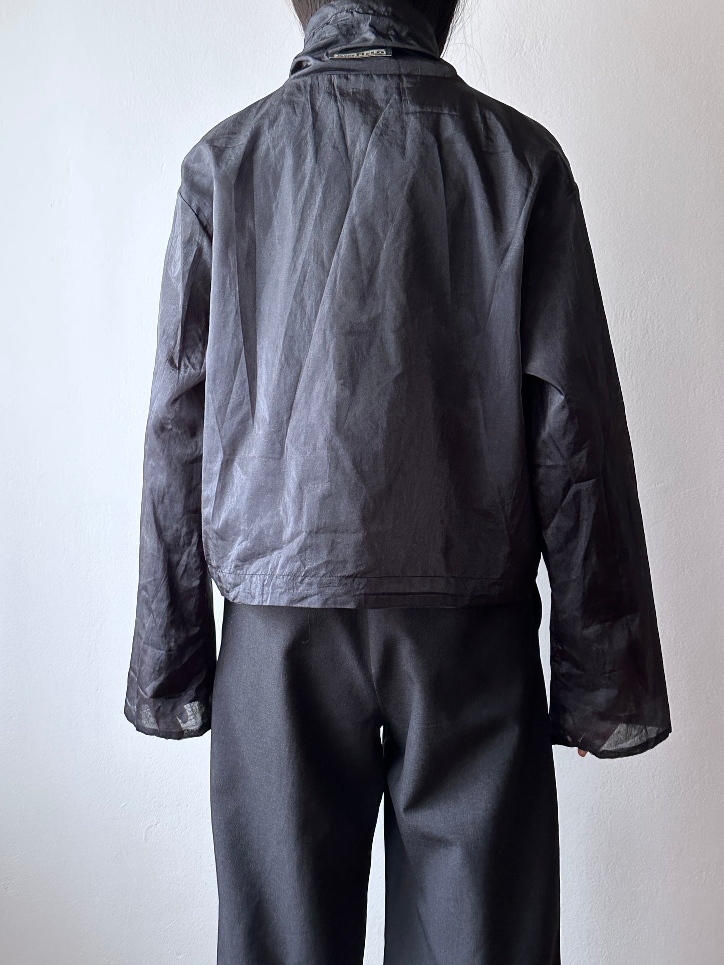 nylon sheer jacket with draw strings