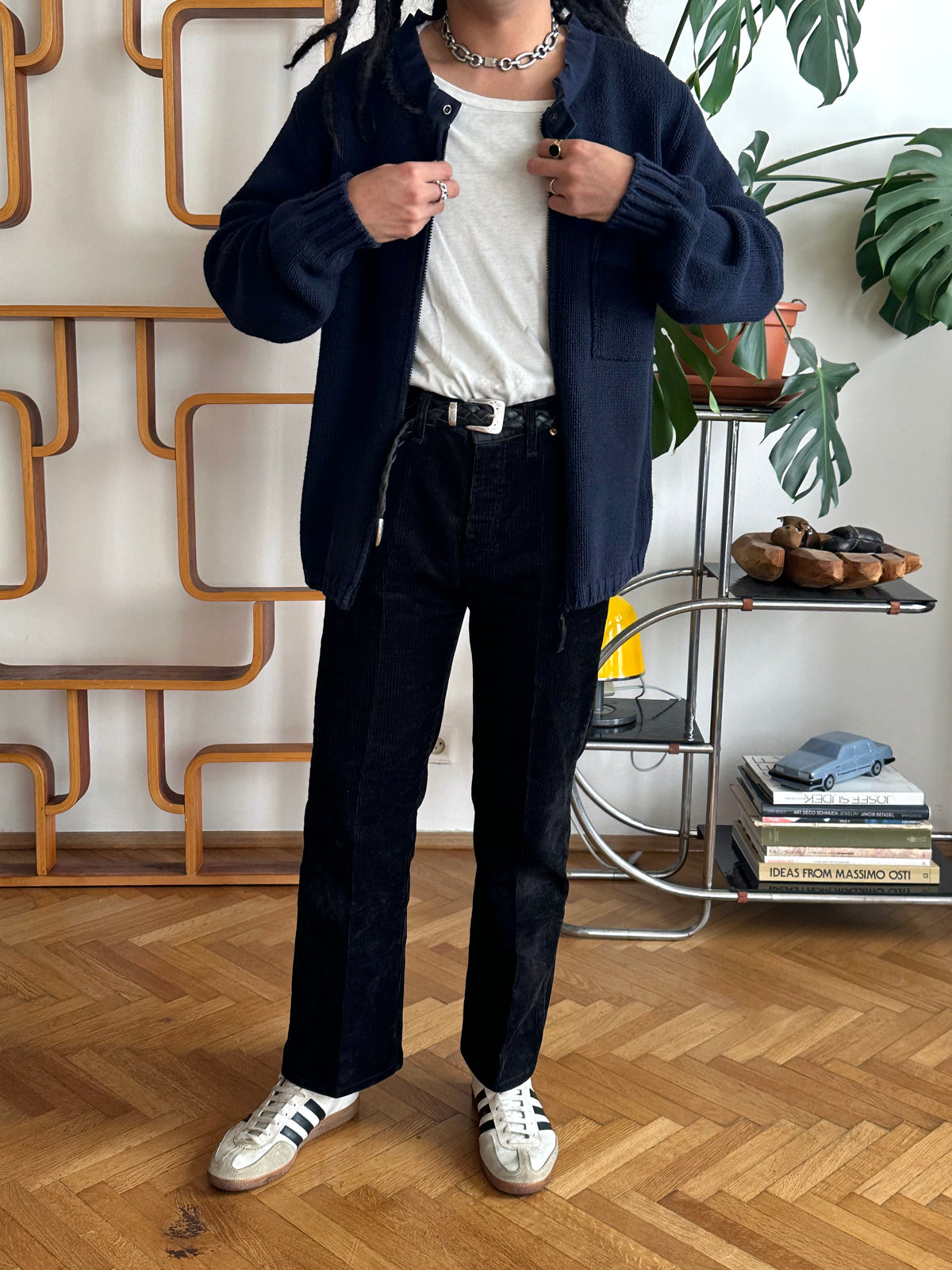 Stone Island ストーンアイランド Massimo Osti Cotton Jumper コットン ニット セーター Navy 紺色 マッシモオスティ Toto Praha Vintage clothing shop Antique shop 古着屋 プラハ Showroom appointment Prague ユーロ古着 ヨーロッパ古着 古着卸 ヴィンテージ