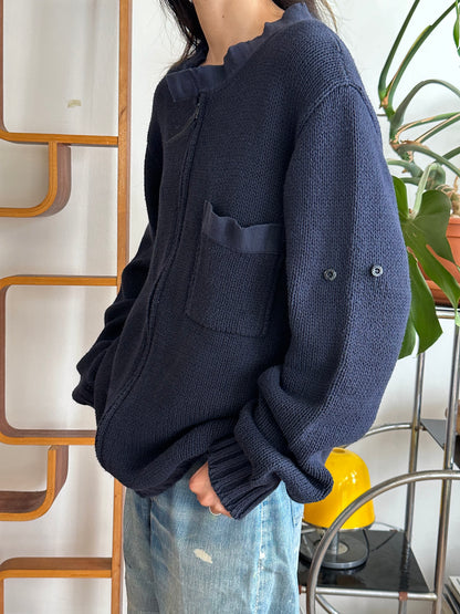 Stone Island ストーンアイランド Massimo Osti Cotton Jumper コットン ニット セーター Navy 紺色 マッシモオスティ Toto Praha Vintage clothing shop Antique shop 古着屋 プラハ Showroom appointment Prague ユーロ古着 ヨーロッパ古着 古着卸 ヴィンテージ