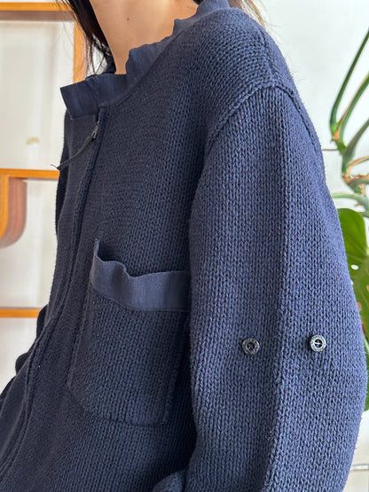 Stone Island ストーンアイランド Massimo Osti Cotton Jumper コットン ニット セーター Navy 紺色 マッシモオスティ Toto Praha Vintage clothing shop Antique shop 古着屋 プラハ Showroom appointment Prague ユーロ古着 ヨーロッパ古着 古着卸 ヴィンテージ