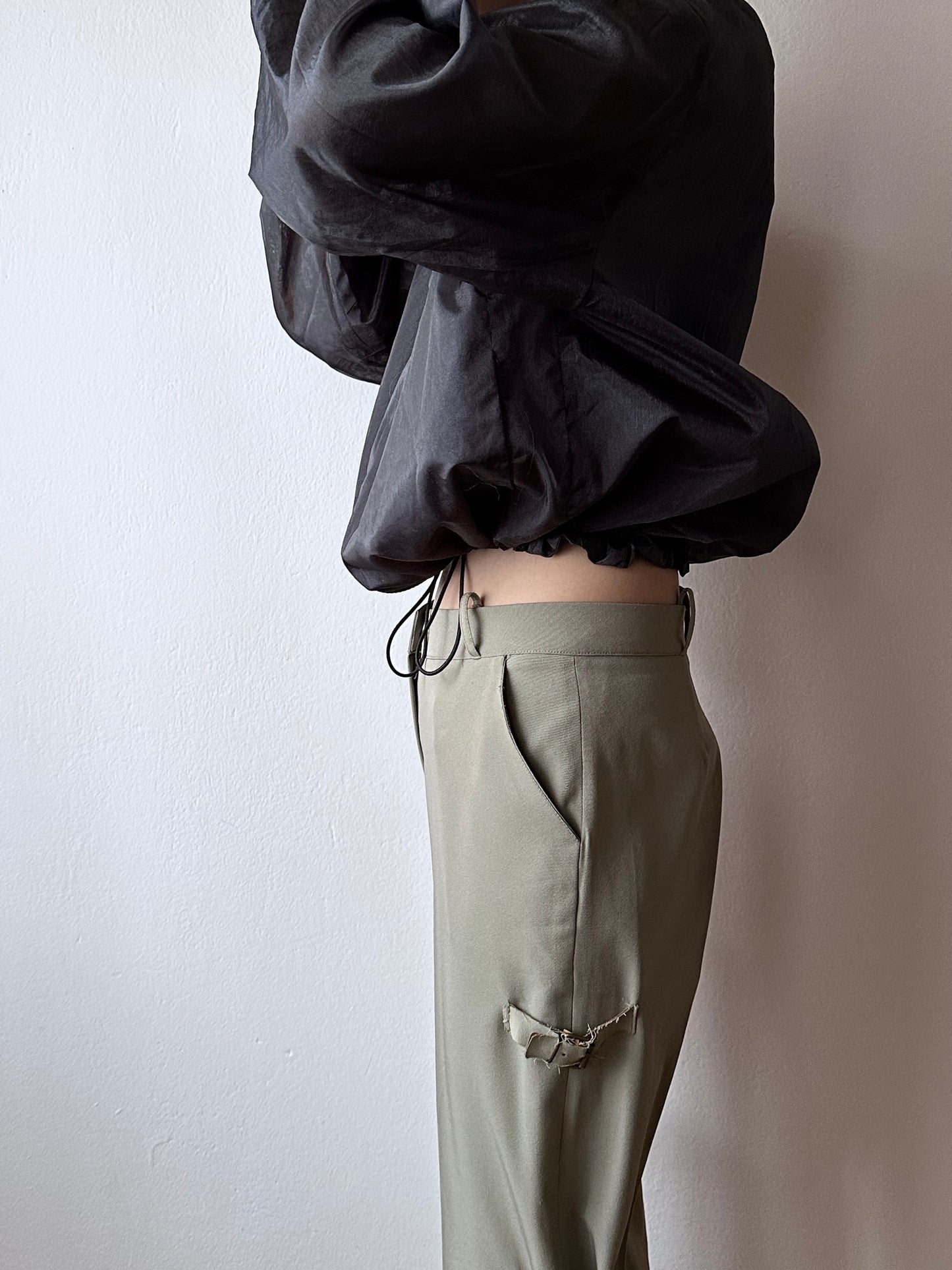 nylon sheer jacket with draw strings