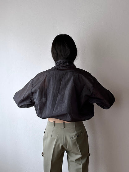 nylon sheer jacket with draw strings