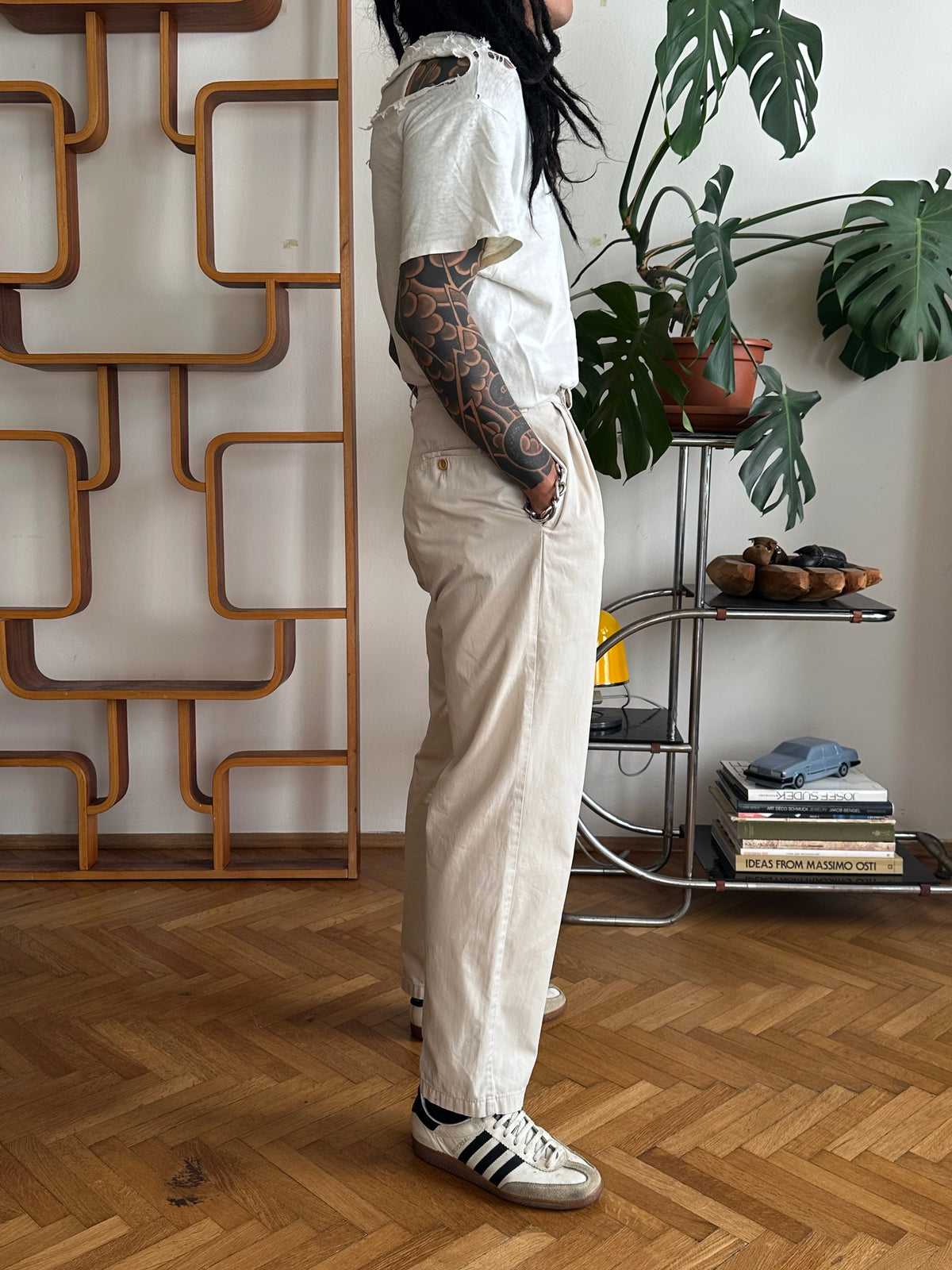 1980s C.P. COMPANY Cotton Trousers 80年代 Massimo osti マッシモオスティ Made in Italy イタリア製 Toto Praha Vintage clothing shop Antique shop 古着屋 プラハ Showroom appointment Prague ユーロ古着 ヨーロッパ古着 古着卸 ヴィンテージ
