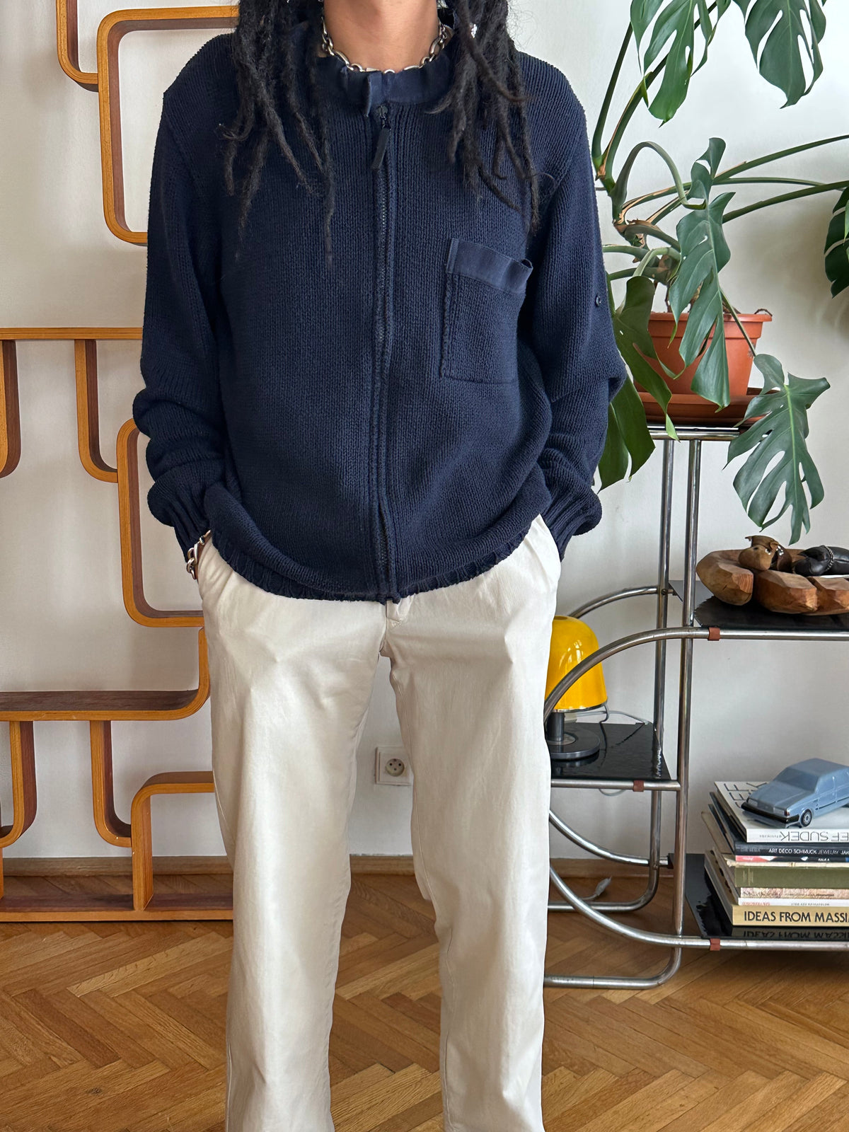 SS'01 Stone Island Cotton Zip Up Jumper