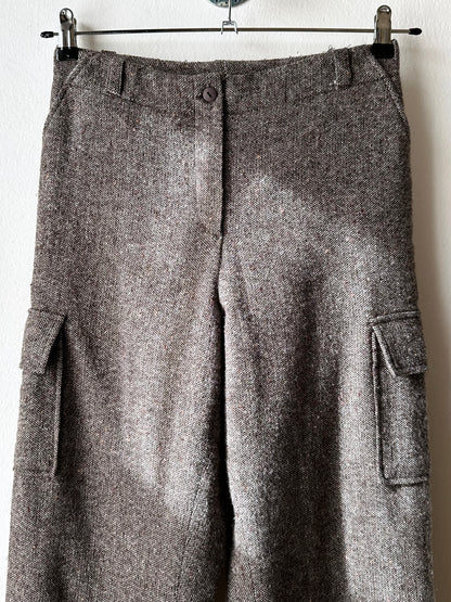 Wool tweed cargo trouser W29