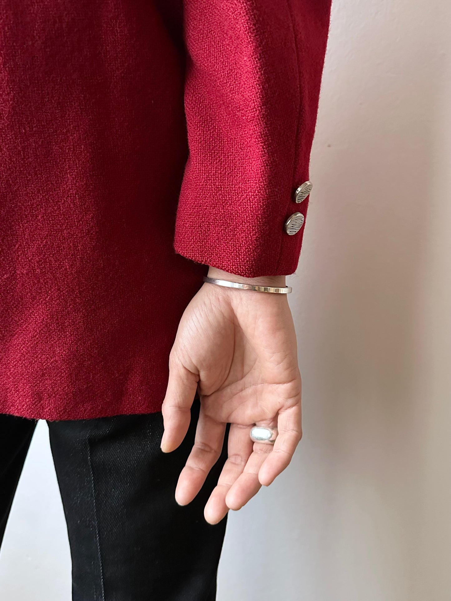 60-70s silver 835 black dial watch