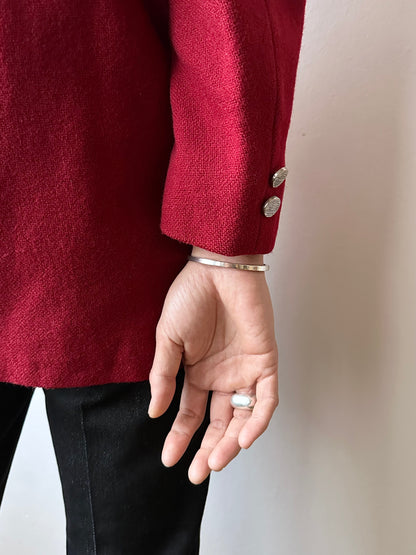 60-70s silver 835 black dial watch