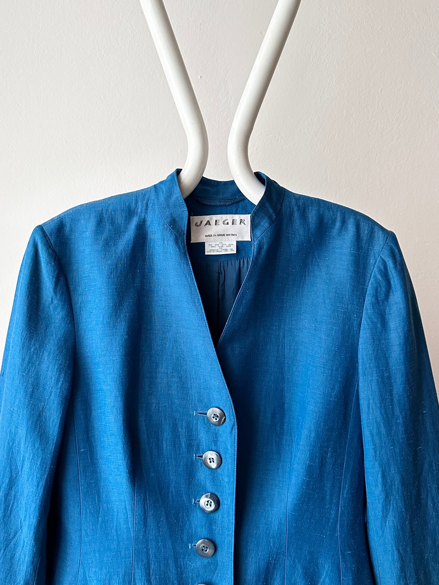 80s JAEGER silk linen jacket made in UK