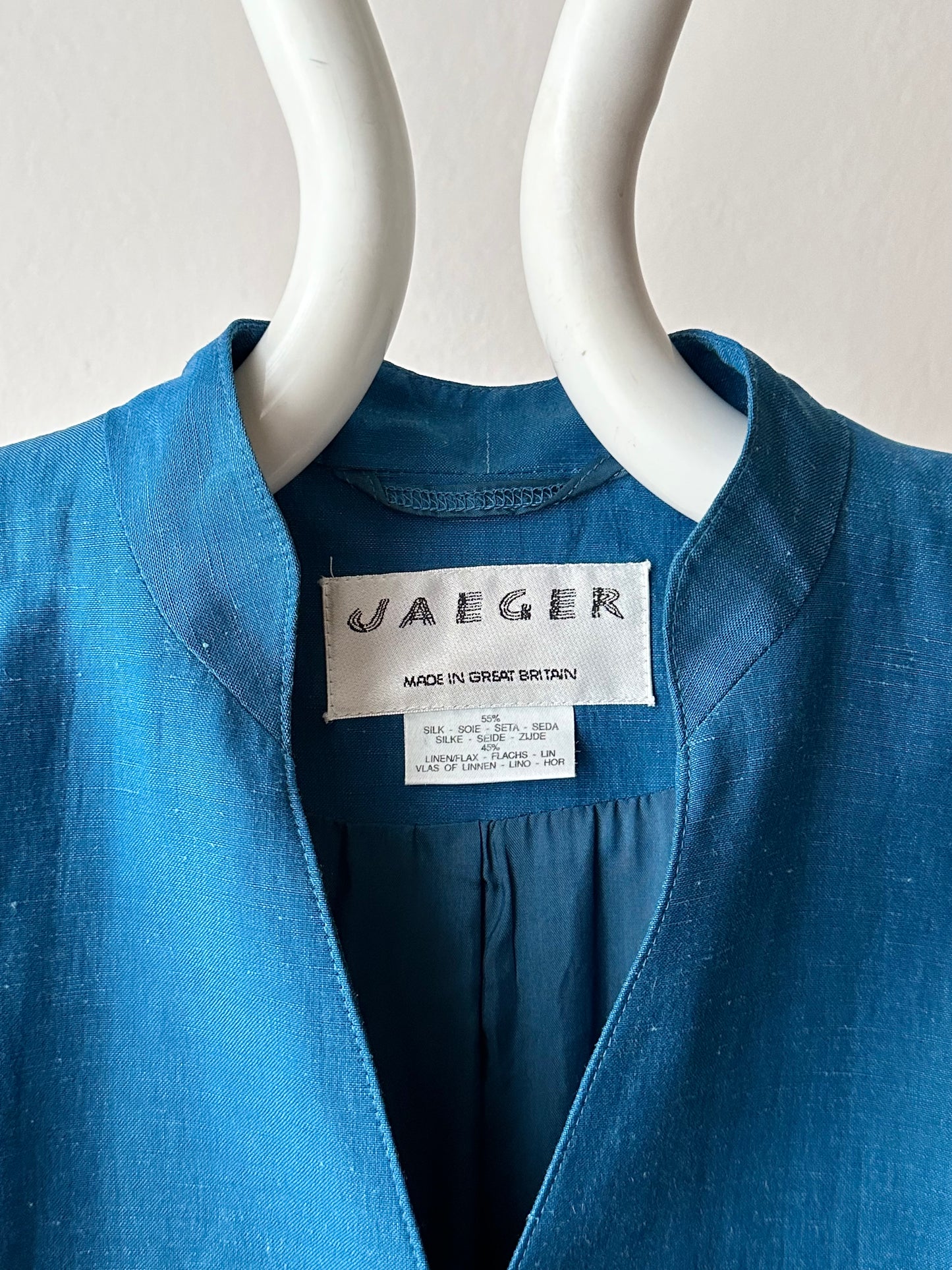 80s JAEGER silk linen jacket made in UK