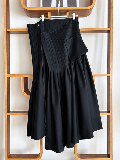 Yohji Yamamoto AW2005 wool pleats wrap skirt