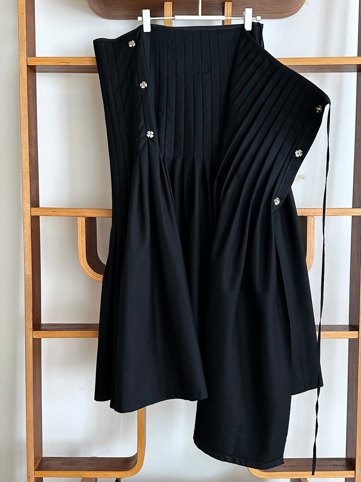 Yohji Yamamoto AW2005 wool pleats wrap skirt