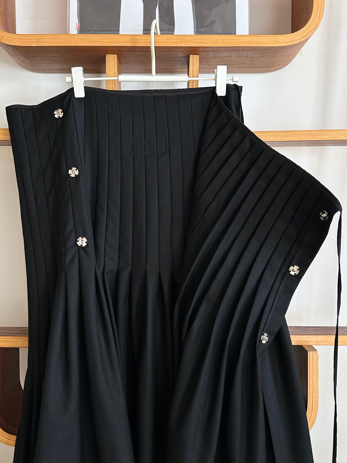 Yohji Yamamoto AW2005 wool pleats wrap skirt
