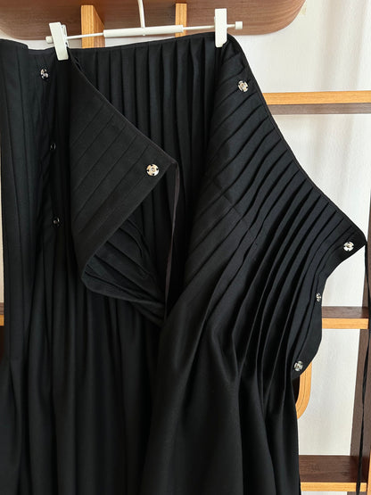 Yohji Yamamoto AW2005 wool pleats wrap skirt