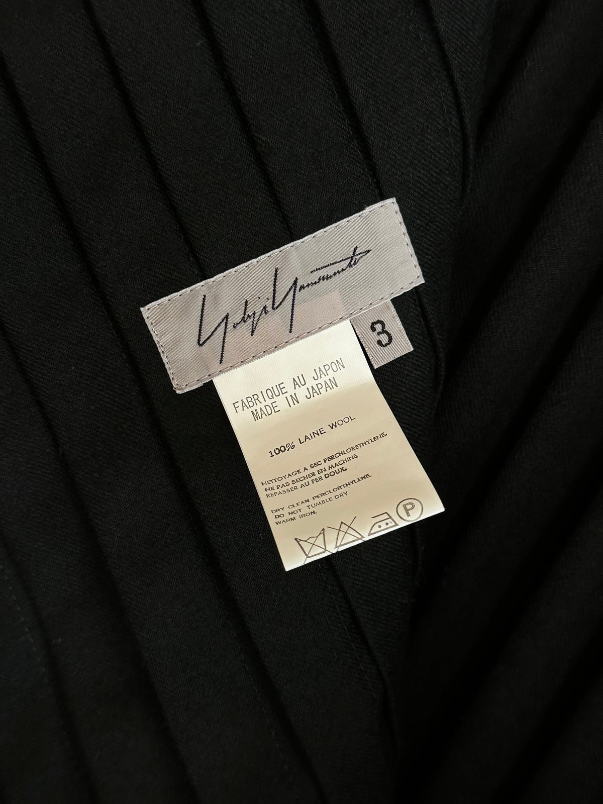 Yohji Yamamoto AW2005 wool pleats wrap skirt