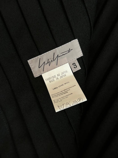 Yohji Yamamoto AW2005 wool pleats wrap skirt