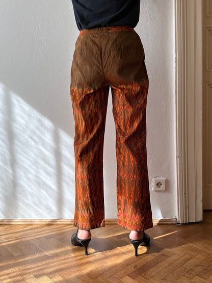 pure raw silk ikat pants