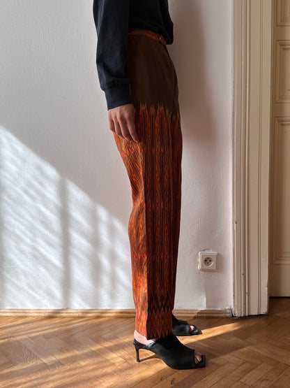 pure raw silk ikat pants