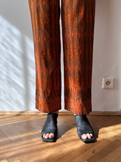 pure raw silk ikat pants