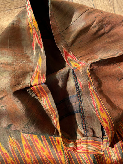 pure raw silk ikat pants
