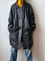 90s Italy Leather coat