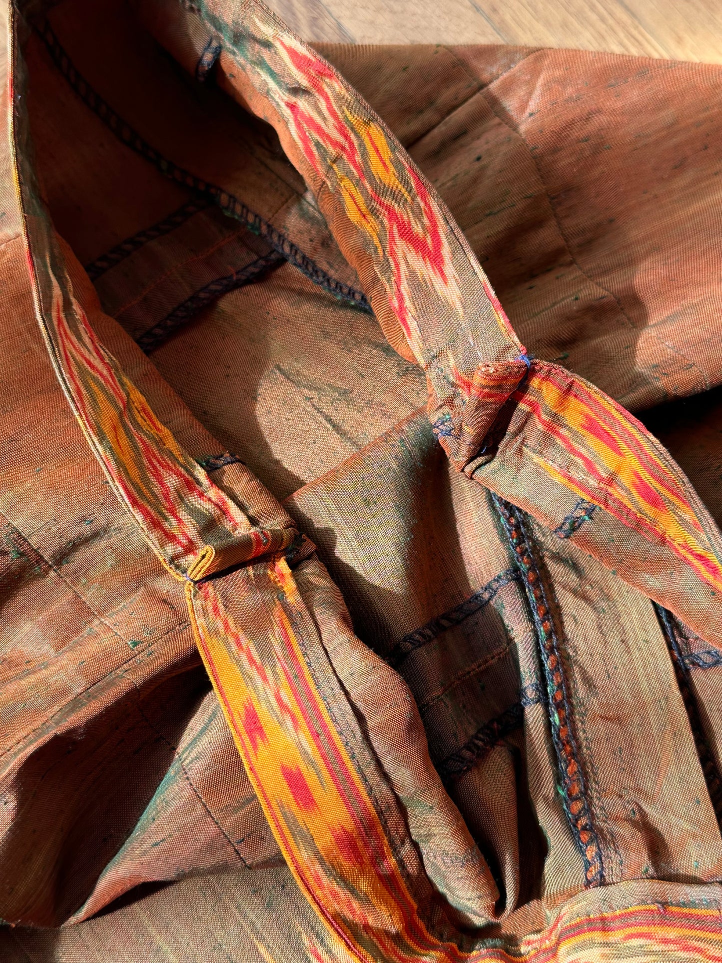 pure raw silk ikat pants