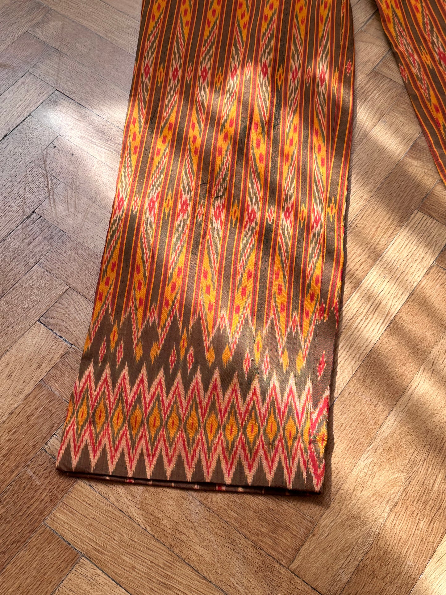 pure raw silk ikat pants