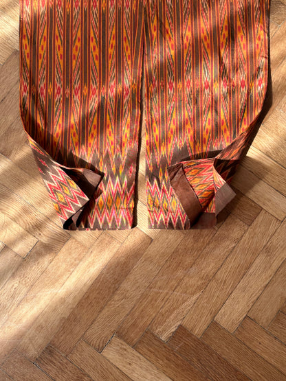 pure raw silk ikat pants