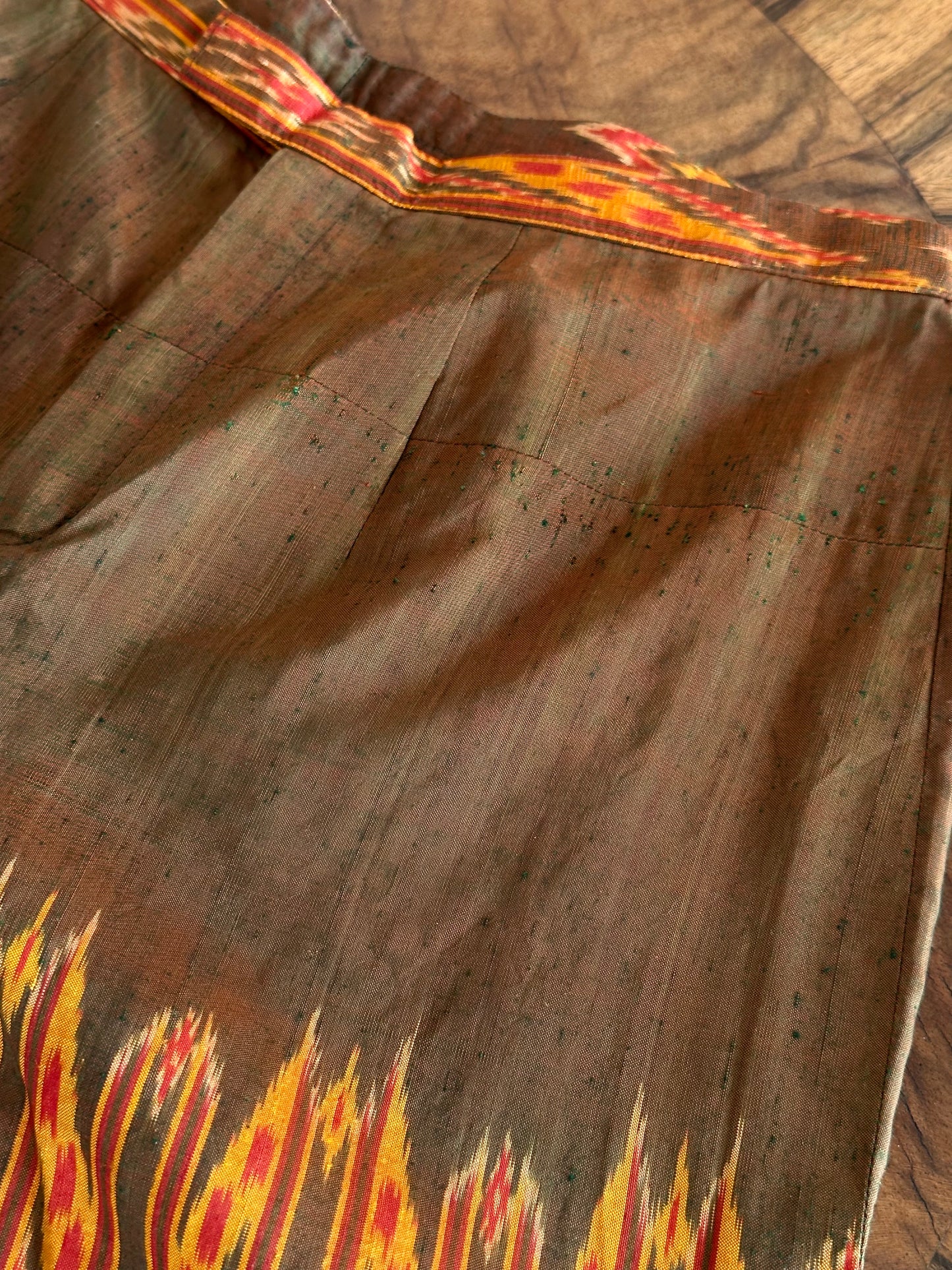 pure raw silk ikat pants