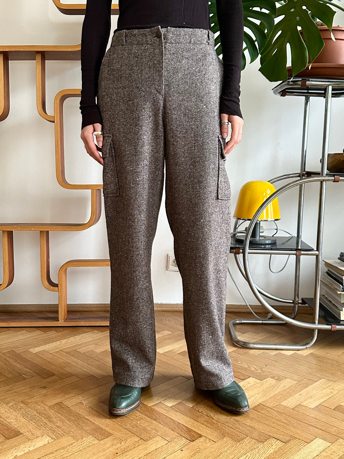 Wool tweed cargo trouser W29