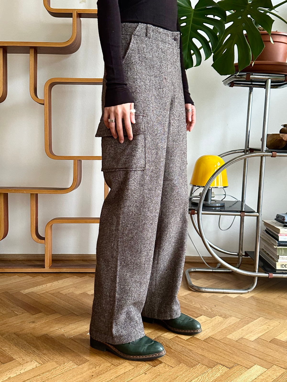 Wool tweed cargo trouser W29