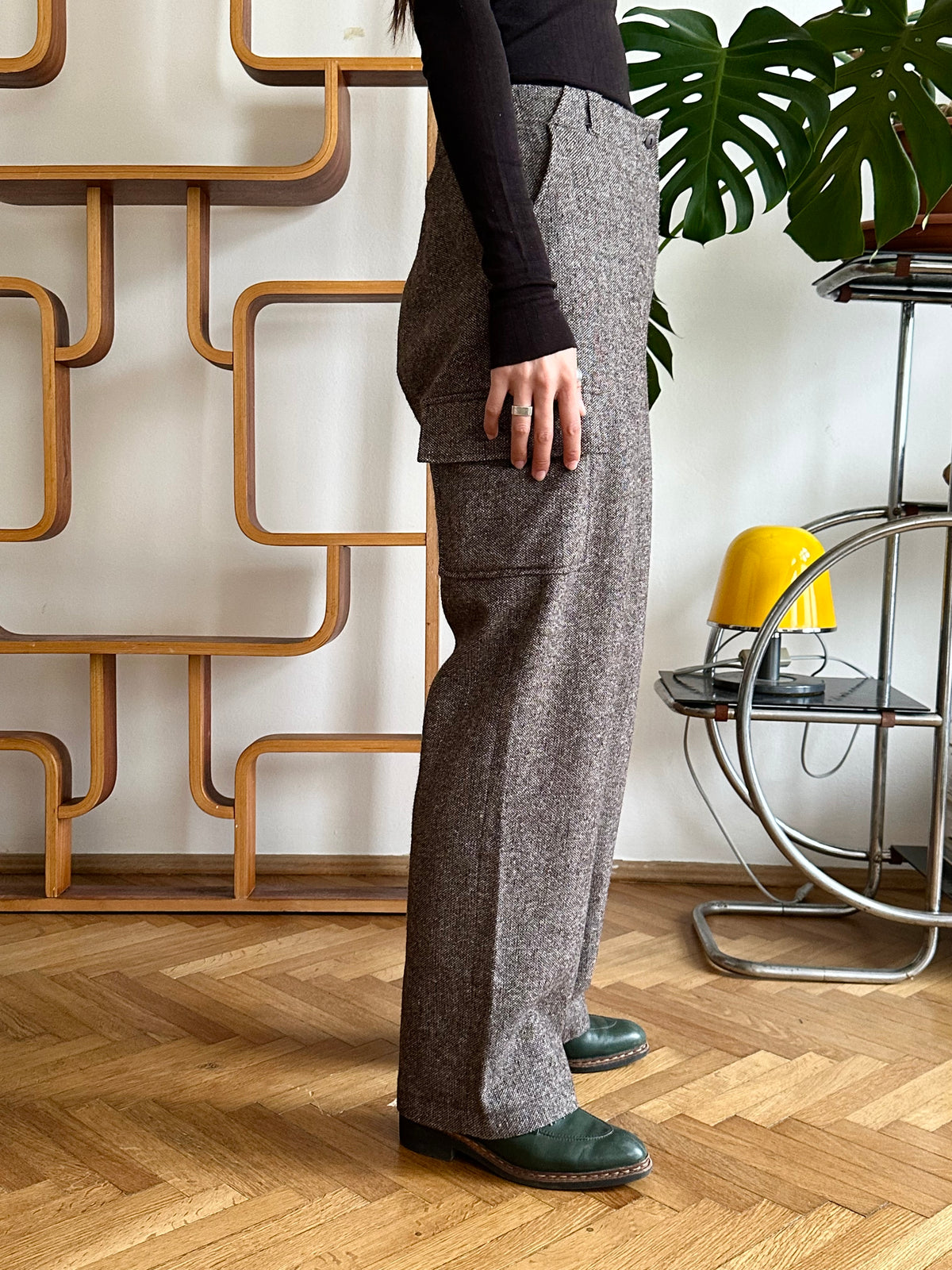Wool tweed cargo trouser W29