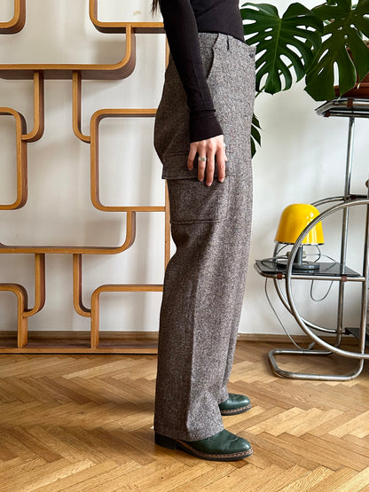 Wool tweed cargo trouser W29