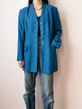 80s 90s jaeger silk jacket blue