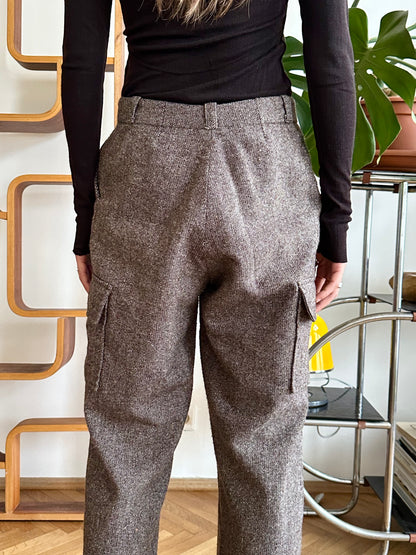 Wool tweed cargo trouser W29