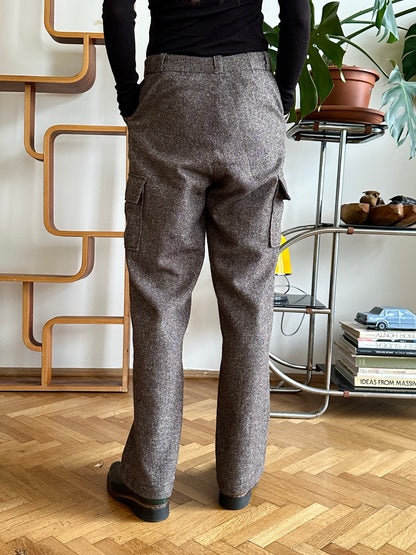 Wool tweed cargo trouser W29