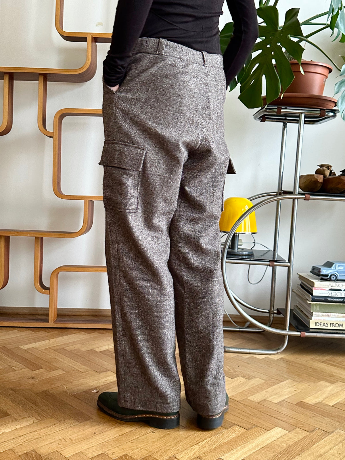 Wool tweed cargo trouser W29