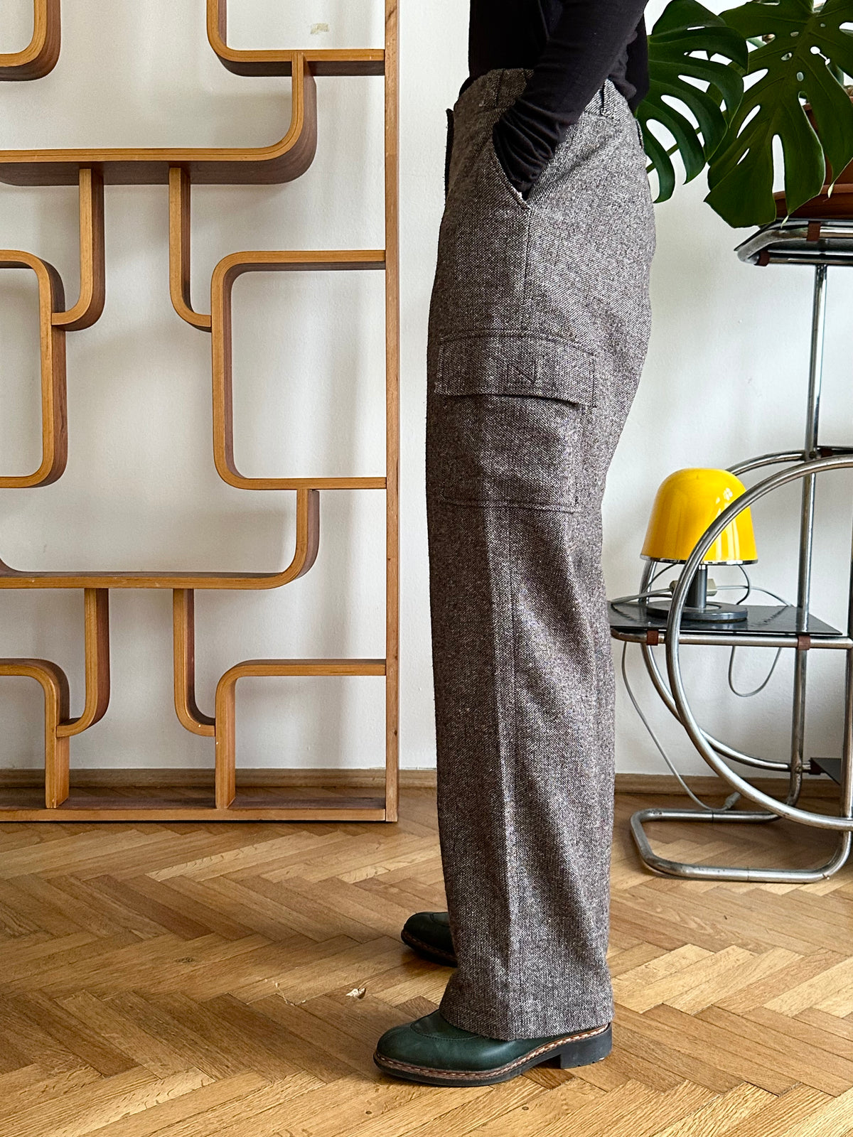 Wool tweed cargo trouser W29